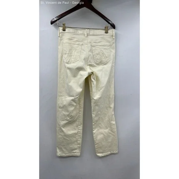 Lilly Pulitzer Button Fly Chino Pants Women's Size 4 Cream Boho Preppy - Picture 4 of 9